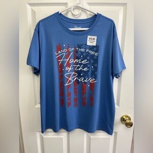 Fleurish Blue Cotton Blend T-Shirt